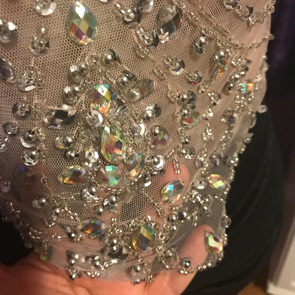 Nude & black beaded cocktail dress - Picture 4 of 8